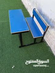  11 مقاعد مدرسيه مزدوجة مع مفرد حديد ثقيل وخشب ماليزي جميع الأوان