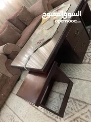  2 طاوله خشب سفره 6 مقاعد وطاولات