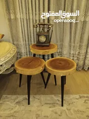  12 مشغولات خشبية يدوية (ترابيزات..تيبل لامب).... hand made