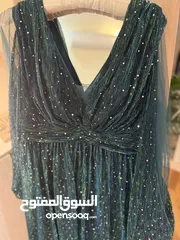 1 فستان سهرة أنيق بأكمام فانوس مرصع بالترتر