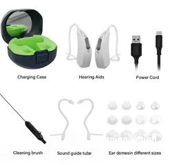  16 سماعات طبيه حديثة لضعاف السمع بلوتوث وقابلة للشحن 2023 Bluetooth Rechargeable Hearing aid amplifier