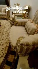  6 Sofa set ITALYطقم كنب ايطالي فاخر  نخب4 قطع 7   مقاعد و 4 قطع.  1 كبير + 3 طاولات ممتازة من الكويت