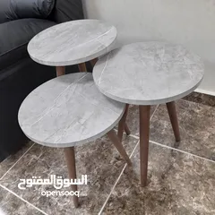  18 طاولات سرفيس 3 قطع ب 15 دينار  الاطقم pvc حراري  مقاوم للمي والرطوبه الخدوش ومكفولين  سارع بالطلب  .