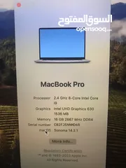  1 Macbook Pro2019 16GB ram Core i9 screen 16" 1 terabyte in excellent condition