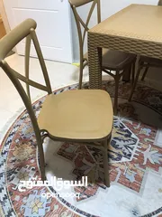  2 طاولة سفرة رتان + 4 كراسي فاخرة