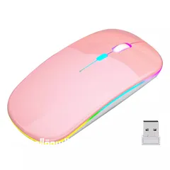  5 2.4GHZ T-02 RECHARGEABLE WIRELESS LED MOUSE-ماوس قابل للشحن وايرلس