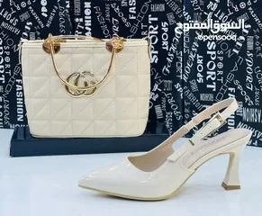  1 طقم حذاء كعب + شنتة