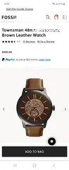  4 Fossil Original TOWNSMAN AUTOMATIC BROWN LEATHER WATCH ME3155 جديد للبيع