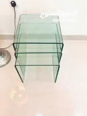  2 Nest of crystal glass coffee table 3pcs
