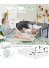  6 5 In 1 Travel Cot Foldable Baby Bedside Sleeper With Diaper Changer Mattress