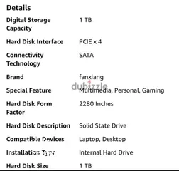  7 هارد SSD 1 TB 1 تيرا بايت   و 2 TB وارد أمريكا