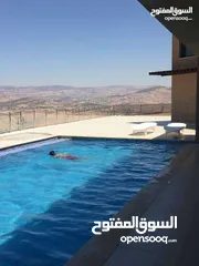  20 شاليه حديث للبيع جرش جبة المصطبة مطلة على السد مع مسبح