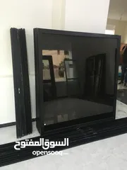  1 واجهات المنيوم بحال الوكاااله لون اسود زجاج عسلي مع كامل اغراضهم عدد  5
