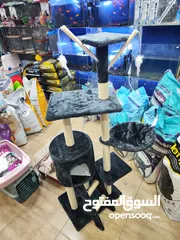  4 خداشة قطط مع بيوت خارجي و داخلي خشب مدعم قماش ،  ناعم ، احمي اثاثك من تخديش القطط