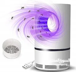  2 مصباح البعوض  مصيدة البعوض الفعالة باستخدام ضوء LED الأرجواني حتى توقع البعوض  شبكة مكاف