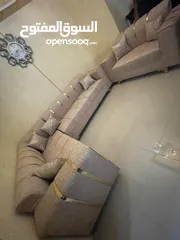  2 كورنرات 9مقاعد حرف L معاه كمان مجوزه بسعر الجملة من مفروشات ماسة لاتردد بل اتصال والحجز