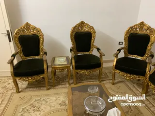  4 طقم كنب حفر فرنسي كلاسيكي+ طاولة سفرة