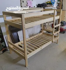  10 سرير اطفال طابقين /تفصيل  خشب سويد