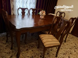  1 طاولة سفرة خشب زان مودرن