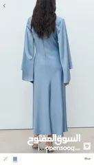  2 فستان ازرق طويل للمحجبات ساتان سهرة ناعم جدا long maxi blue dress from mango NEW