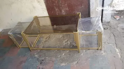  9 طرابيزات حديد باسعار مميزه لون ذهبي و فضي كل موديل الو سعر مختلف