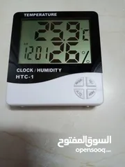  4 ميزان حرارة و رطوبة ساعة قياس درجه الحراره و الرطوبه شاشه LCD وساعه ومنبه يستخدم داخلي وخارجي رطوبه