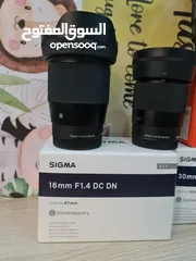  2 عدسات سوني و سيجما Sony Lens 85mm F1.8, Sigma 16mm & 30mm F1.4