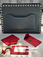  6 VALENTINO GARAVANI Rockstud Small leather tote bag ( Cadet Blue 5)