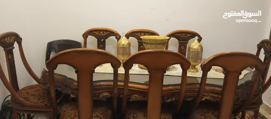  7 طاوله سفره دمياطي خشب زان للبيع بداعي للسفر