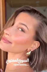  3 حلق شكل قطرة مطلي ذهب