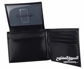  5 محفظة كالفين كلاين جلد طبيعي 100% Calvin Kleininc Mens - Black (شحن مجاني للبيت)
