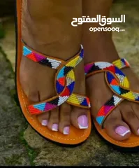  1 Maasai sandals Beaded leather sandals Ladies sandals Market shoes Beach sandals African sandals open