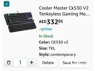  1 Cooler master ck530 v2 (red switch) gameing keyboard