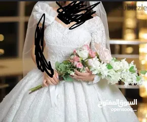  2 فستان زفاف ابيض لبسه واحده