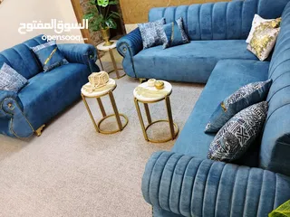  3 طقم كنب  خشي سويد