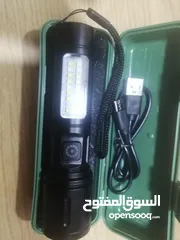  1 كشاف جبلي محمول ليد ليزر ابيض مصباح معدني مع زوم 500 م ضد الماء واضاءه جانبيه مقاوم المطر