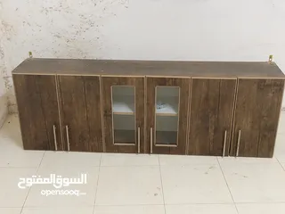  6 خزانة مطبخ خشب 3 ابواب جداريه   نوع mdf مستعمله بحاله ممتازه
