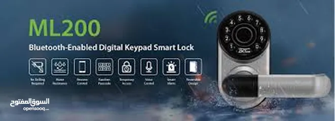  1 القفل الذكي Smart Lock  ZKTeco ML200 يعمل    بصمة اصبع _  رقم سري - بلوتوث