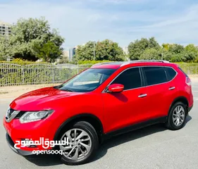  1 NISSAN XTRAIL 2015 RED GCC SL OPTION FULLY LOADED