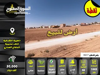  1 رقم الإعلان (3617) أرض لقطة للبيع في الذهيبة الشرقية خلف مديرية الدفاع المدني