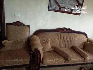  2 كنب تفصيل خشب زان مستعمل للبيع
