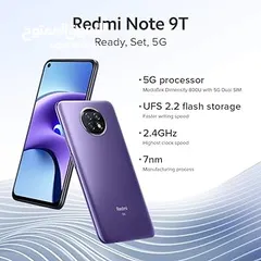  1 عرض خااص : Redmi Note 9T 64gb 5G هاتف ممتاز بسعر حلو جديد مع ضمان وكيل سنة بأقل سعر