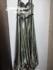  10 فستان سهره  لون نهدي عدد 2 كل واحد شكل (شرعي ) فستان سهره لون ذهب
