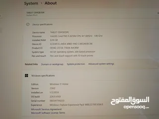  9 سيرفس برو 6 مستعمل بحالة ممتازة للبيع بسعر مغري جدا surface pro 6