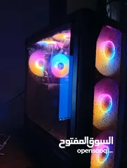  3 كمبيوتر تجميع اداء جبار مع شاشة جديدة وكمان شاشة ثانية وكيبورد ميكانيكال وماوس وايرلس وسماعه محيطية