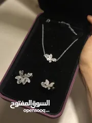  1 طقم اكسسوار غير ملبوس فضة عيار 925 اصلي