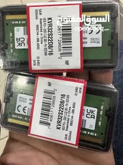  1 رامات لابتوب 16Gb حبتين كل حبه 8 بحالة الجديد 3200