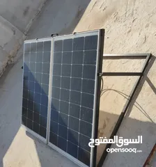  2 الواح طاقة شمسيه قدرة 300W مع قاعدتهم