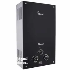  1 i-Heat Gas Digital Water Heater 10 Liter From Unionaire With Chimney – Black Glass  سخان غاز