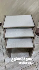  3 طوله وسط لغرفه القعده مع لوح زجاج و 3 طولات ملحق